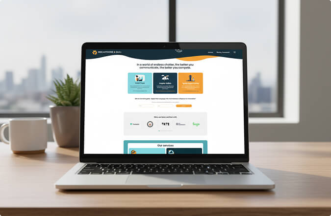 website shown on laptop